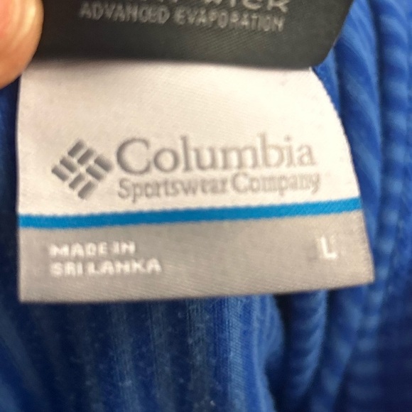 Columbia Omniwick Omnishade Hoodie L blue flaw tiny hole pilling 87 - Picture 4 of 12